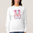 Coeur folky féminin avec Sweatshirt lapins