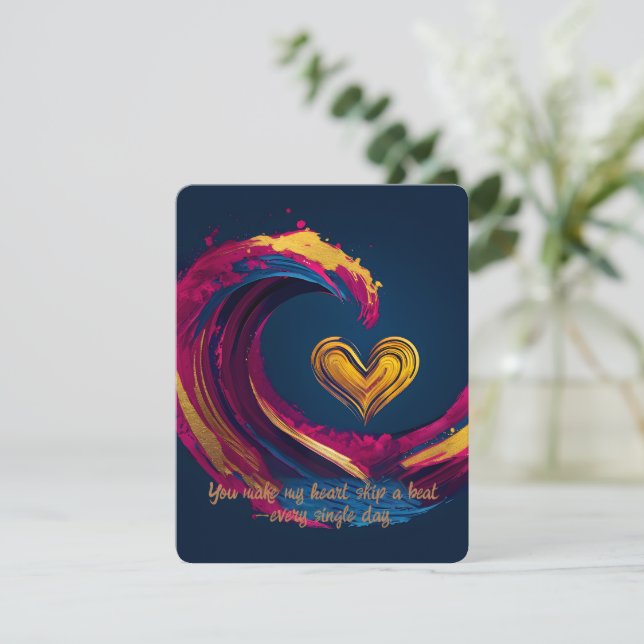 Coeur Formé Art Love Citation Saint Valentin Carte (Debout devant)