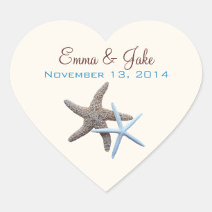 Cœur Forme cardiaque, Sticker Mariage Starfish