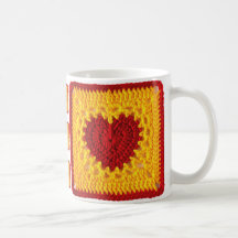 Coeur grand-mère Carré café Mug
