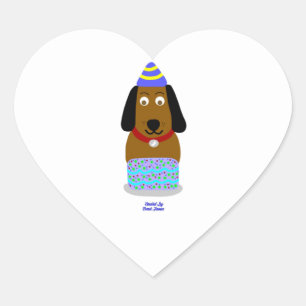 Cœur Happy Birthday Pup Heart Sticker