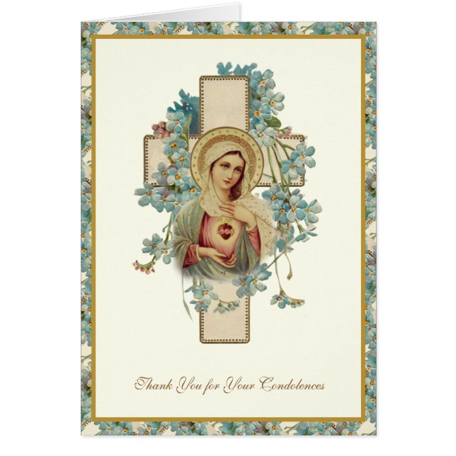 COEUR IMMACULÉ catholique MARY Condolence funérair (Devant)