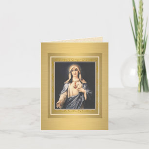 Coeur impeccable de carte de voeux de Vierge Marie