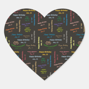 Cœur Janvier, 11 Anniversaire Sticker