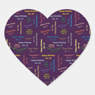 Cœur Janvier, 16 Anniversaire Sticker