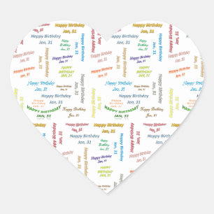 Cœur Janvier, 31 Anniversaire Sticker