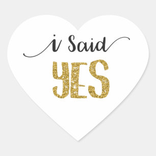 Cœur Je dis OUI Sticker Mariage avec lettres Parties sc