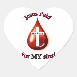 Cœur Jésus a payé pour mes péchés Sticker Coeur