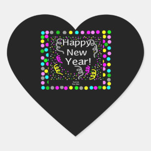 Cœur Joyeux Sticker Coeur de voeux du Nouvel An