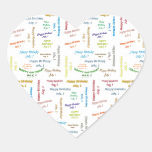 Cœur Juillet, 16 Anniversaire Sticker