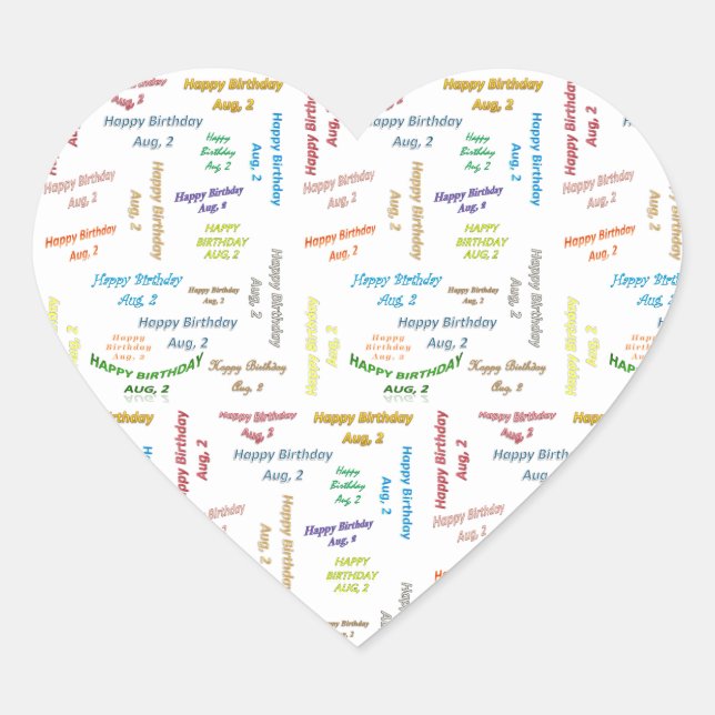 Cœur Juillet 2 Anniversaire Sticker (Devant)