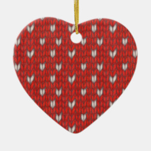 COEUR KNIT en céramique ornement coeur