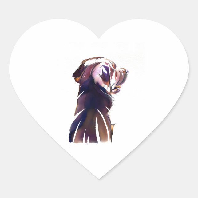 Cœur Labrador Retriever Sticker – Dog LoverGift (Devant)