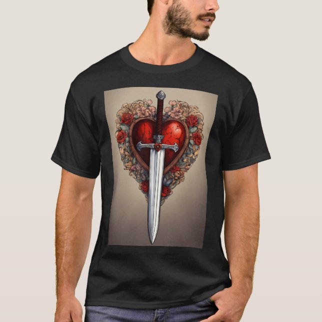 "Coeur & Lame Harmony : Black T-shirt Edition" (Devant)
