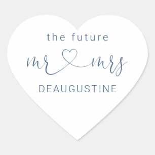 Cœur Marine L'Avenir M. et Mme Heart Sticker Mariage