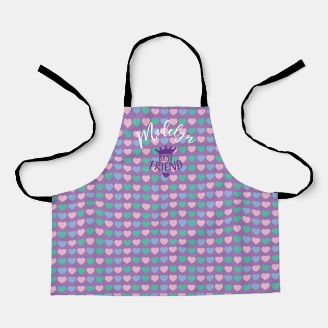 coeur mignon BFF tablier enfant personnalisé (Recto)