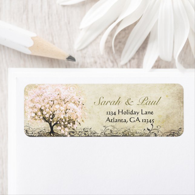 Coeur mignonne en blanc Arbre feuilleté Points ros (En situation)