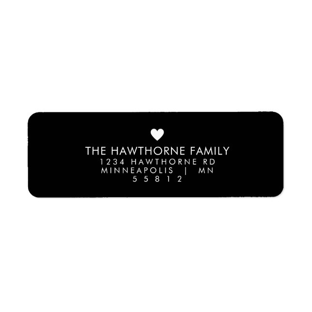 Coeur moderne Envoyer l'amour Minimal Adresse noir (Devant)