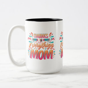 Coeur Mug à deux tons : "Merci pour tout,