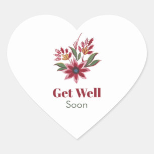 Cœur Obtenez bien Bientôt Sticker Coeur Floral