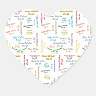 Cœur Octobre, 29 Anniversaire Sticker