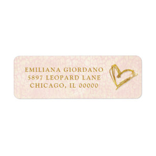 Coeur Or Chic et Motif rose
