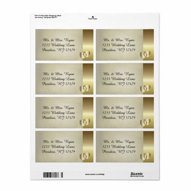 Coeur or vintage Classy (Feuille entière)