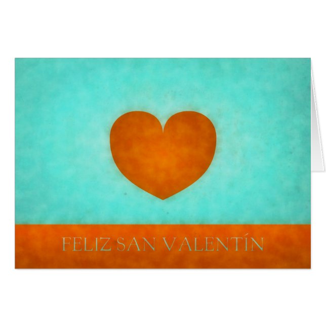 Coeur orange aquarelle San Heureux Valentin (Devant horizontal)