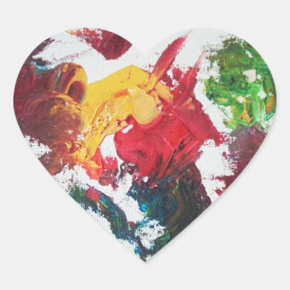 Cœur Palette de peinture à l'huile dans Sticker rouge