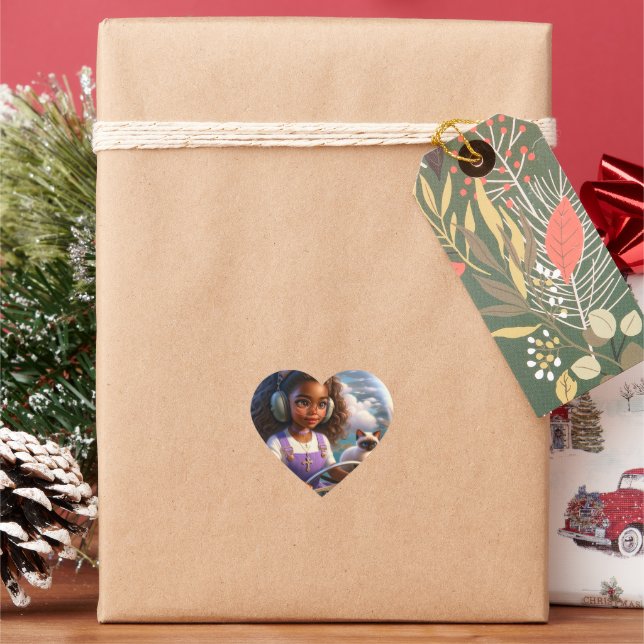 Cœur Panola and Gata Keepsake Sticker (vacances)