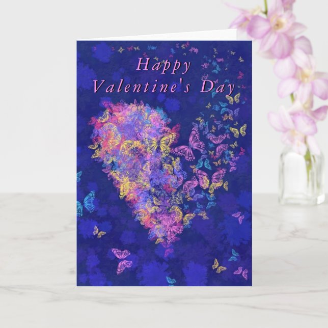 Coeur papillon de la carte Heureuse Sainte-Valenti (Orchidée)