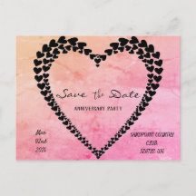 Coeur par coeur Carte postale Aquarelle rose