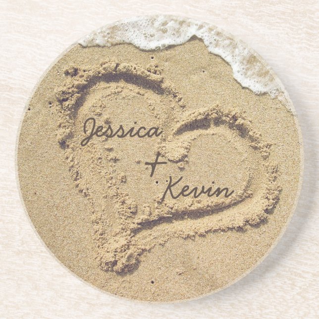Coeur personnalisé dans les dessous de verre de (Devant)
