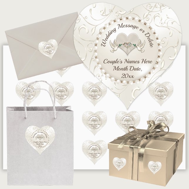 Coeur personnalisé, Stickers Mariage (Créateur téléchargé)