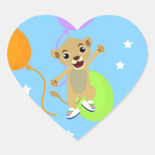 Cœur Petit Sticker Lion