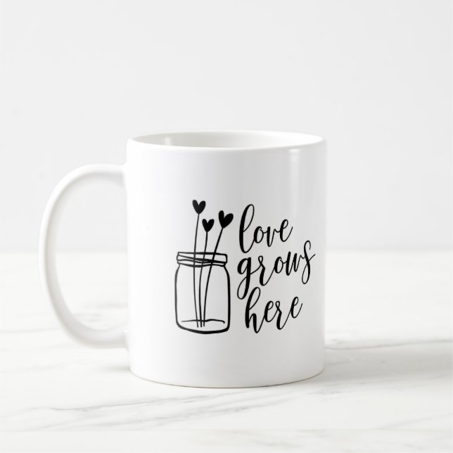 Coeur Planter Jar - Une Mug Charmante (Gauche)