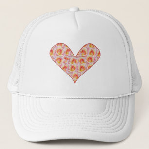 Coeur plein de roses roses Casquettes personnalisé