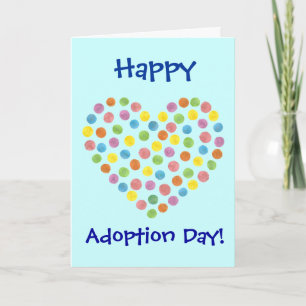coeur pointillé Bonne carte de jour d'adoption