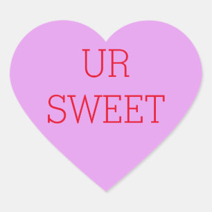 Cœur Purple Candy Conversation Coeur Sticker votre text
