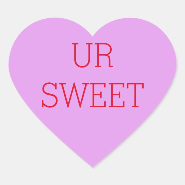 Cœur Purple Candy Conversation Coeur Sticker votre text (Devant)