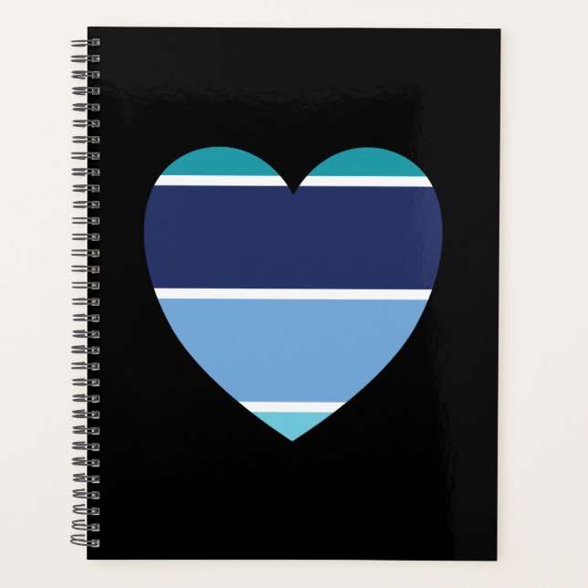 Coeur rayé bleu (Devant)