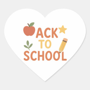 Cœur Retourner à l'école Sticker Vinyl Personnalisé