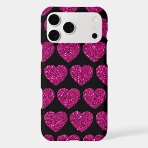 Cœur rose chaud faux motif de paillettes scintilla