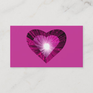 Coeur rose "coeur" carte de visite rose