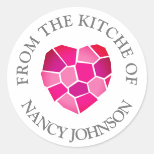 Coeur rose coutume De la cuisine des autocollants