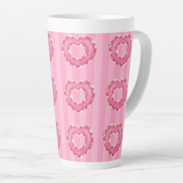 Coeur rose Doughnut café Mug (Angle droit)