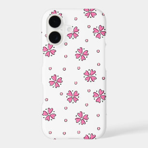 Cœur rose Fleurs pétales sur fond blanc