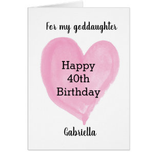 Coeur rose Heureuse 40e anniversaire Godgirl