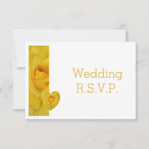Coeur rose jaune Conception mariage RSVP