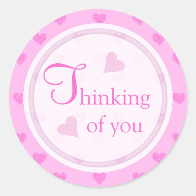 Coeur Rose : Penser À Vous Stickers (Devant)